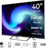 40" Телевизор Topdevice TV 40" FRAMELESS, HD 720p, Smart TV WildRed, черный