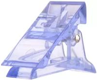 Зажим-прищепка пластиковая для фиксации верхних форм "Б600-15-03" IRISK Прозрачно-голубая (1 шт)
