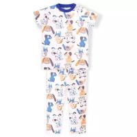 2830618 Пижама: футболка, брюки "SLEEPY CHILD", Котмаркот, размер 92, состав: 100% хлопок, цвет Белый