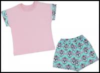 Комплект одежды для девочки 116-122 Светло-розовый/Костюм для девочки/Пижама детская/Костюм детский/Комплект одежды детский