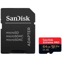 Карта памяти SanDisk MicroSD ExtremePro 64 Gb UHS-3 + адаптер SD
