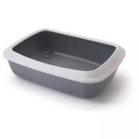 Туалет-лоток для кошек SAVIC Iriz+Rim L 50х37х13 см серый