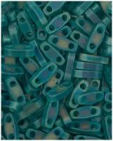 Бисер Miyuki Quarter Tila с двумя отверстиями, размер 2х5 мм, цвет: Матовый радужный сине-зеленый (2405FR), 5 грамм