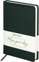Ежедневник-планер (планинг), записная книжка, блокнот недатированный А5 138х213 мм Brauberg Imperial под кожу, 160 л., зеленый, 111855
