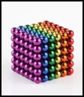 Неокуб, антистресс магнитный, антистресс неокуб, магнитный куб, разноцветный, 216 шариков