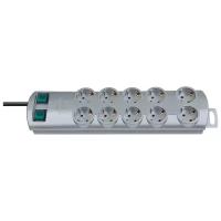 1153390120 Brennenstuhl удлинитель Primera-Line, 10 розеток, 2 выключателя, кабель 2 м, H05VV-F 3G1,5, серый
