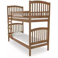 Двухъярусная кровать детская Nuovita Senso Due, размер (ДхШ): 198х93 см, спальное место (ДхШ): 190х80 см, каркас: массив дерева, цвет: ciliegio