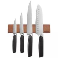 Набор Rondell Toledo 4 ножа и магнитный держатель серебристый/черный/коричневый