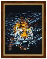 Алмазная живопись Набор алмазной вышивки Плывущий тигр (АЖ-1521) 30х40 см
