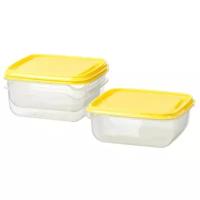 ИКЕА Набор контейнеров Прута 80351013, желтый/прозрачный