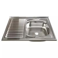 Накладная кухонная мойка 60 см, Mixline ML 527971, нержавеющая сталь/глянец