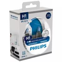 Лампа автомобильная галогенная Philips White Vision 12258WHVSM H1 55W 2 шт.