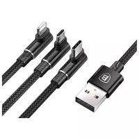 Кабель Baseus MVP 3-in-1 Mobile game USB - Lightning/microUSB/USB Type-C (CAMLT) 1.2 м, черный