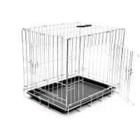 Клетка для собак двухдверная "Pet Kennel Top Line MEDIUM", серебристая, 76х48х54см DUVO+ (Бельгия)