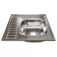 Накладная кухонная мойка 60 см, Mixline ML 528015, полированное нержавеющая сталь/глянец