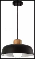 Светильник потолочный подвесной скандинавский стиль, черный металл E27, d30