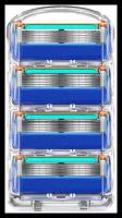 Cовместимые с Gillette Fusion 5 cменные кассеты для бритья (синие)
