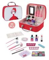 Набор детской декоративной косметики для девочек большой Бьюти бокс Подарок для девочек Красный чемоданчик