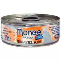 Корм для кошек Monge (0.08 кг) 1 шт. Natural – Влажный корм для кошек с кусочками тунца и лосося