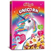 Готовый завтрак Kellogg's Unicorn радужные колечки с фруктовым вкусом, коробка