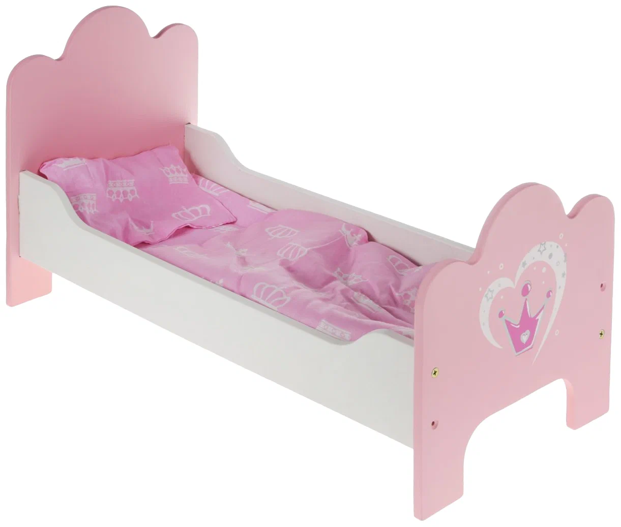Кроватка Mary Poppins Корона (67114) бело-розовая