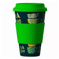 Бамбуковая эко-кружка BambooCup "Зеленый чай" (Tea Time) 400 мл