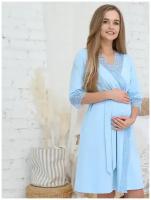 Д111505В Халат для беременных женщин размер (170,176-92-98) Голубой