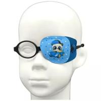 Окклюдер на очки eyeOK "Панда в машинке", анатомический, для закрытия левого глаза