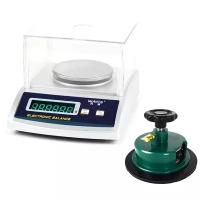 Комплект для измерения поверхностной плотности ткани в гр/м2. Электронные весы (точность 0.01 гр, до 100 гр) и круговой резак WANTE.