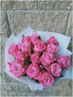 Букет из 15 розовых РОЗ - 40 см в упаковке