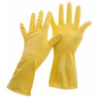 Перчатки Dr. Clean хозяйственные без напыления, 1 пара, размер M, цвет желтый