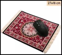 Коврик для мыши, игровой коврик для ПК, компьютерный коврик Персидский ковер Эврика (бордовый 27х18 см)