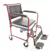 Кресло-каталка инвалидная с санитарным устройством FS692-45 Мега-Оптим повышенной грузоподъемности (до 110 кг)