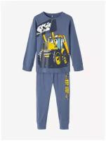 name it, пижама для мальчика , Цвет: серо-синий, размер: 86