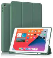 Чехол книжка CCCASE для Apple iPad 7 10.2 (2019)/iPad 8 10.2 (2020)/iPad 9 10.2 (2021) с отделением для стилуса, цвет: зеленый