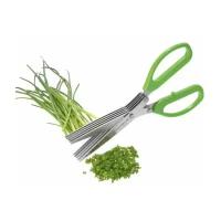 Ножницы для зелени + щеточка для лезвий (зеленые)