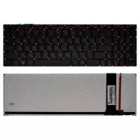 Клавиатура для ноутбука ASUS N76VB черная с подсветкой