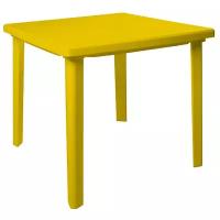 Стол квадратный пластиковый 130-0019, 800х800х710мм, цвет желтый