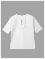 Рубашка крестильная для девочки, прямого кроя. Цвет: белый Размер: 22-24