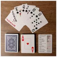 Игральные карты "Lewis & Wolf" для покера, 54 шт. в колоде, синяя рубашка, jumbo index