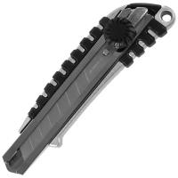 Нож канцелярский 18 мм BRAUBERG Metallic, роликовый фиксатор, резиновые вставки, металл, 237159