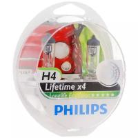 Лампа автомобильная галогенная Philips LongLife EcoVision 12342LLECOS2 H4 60/55W 2 шт.
