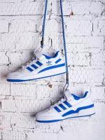 Кроссовки adidas Forum Low, демисезонные, для фитнеса, натуральная кожа, размер 8US (38.5RU), голубой, белый