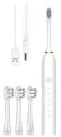 Электрическая звуковая зубная щетка Sonic Toothbrush с 3 насадками и 5 режимами работы / Щетка для отбеливания зубов и профилактики кариеса