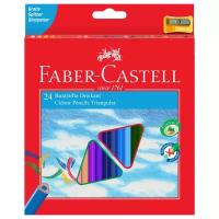 Faber-Castell Карандаши цветные трехгранные c точилкой 24 цвета (120524)