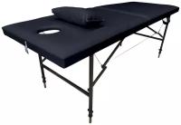 Массажный стол складной ML 180х60х70 см Черный Fabric-stol + Подушка и Заглушка