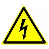 Предупреждающие знаки. W 08 Опасность поражения электрическим током ГОСТ 12.4.026-2015. Размер 100х100 мм. 1 шт