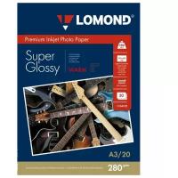 Фотобумага Lomond одностороняя супер глянцевая, 280 г/м², A3, 20 листов {1104102}