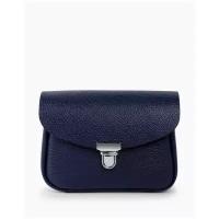 Женская поясная сумка из натуральной кожи синяя A001 sapphire mini grain Divalli