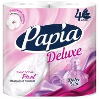 Туалетная бумага Papia Deluxe Dolce vita белая четырёхслойная